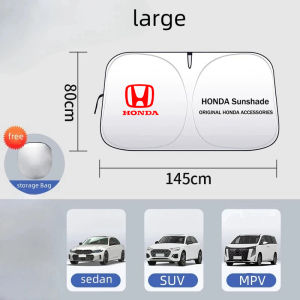 S/L 2 Sizes Thicker Foldable Car Front Windscreen Sunshade Vehicle Summer Thermal Insulation Curtain For Honda City Civci Fit Jazz HRV BRV CRV WRV Brio Accord Lead mobilio Mugen Type R S