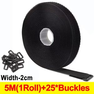 เนคไทสายคาดยาว20ม. ใช้ซ้ำได้ผูกสายปรับได้การจัดการสายเคเบิลห่วงตะขอนิรภัยที่รัดสายกาว