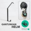 Gantungan Helm Berdiri - Gantungan Helm Jaket - Gantungan Helm Sepeda - Gantungan Tas Sekolah - Gantungan Tas Tiang - Tempat Helm Besi - Tempat Helm 1 Set - Gantungan Kunci Motor. 