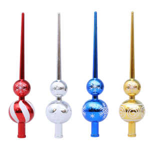 28ซม. สีเมทัลลิกต้นไม้ทรงบวบด้านบนประดับต้นคริสต์มาสตกแต่งสำหรับคริสต์มาสเฉลิมฉลองเทศกาล