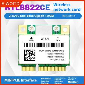 FUJIAS3 1 Set For Laptop PC Windows 10 11 RTL8822CE RTL8821CE Wifi Card And Antenna 802.11AC Network Mini Pcie BT5.0