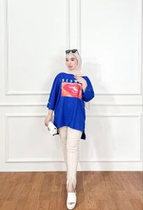 Kaos Semi Tunik Oversize atasan wanita dewasa motif trendy keren modis santuy terlaris //kaos oversize cewek remaja /tunik cantik simple tebel catton produk NEUM""