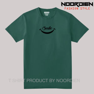 NOOERDIEN Kaos SMILE Text HITAM Pria Dan Wanita Cotton Combed 30S All Variant Warna