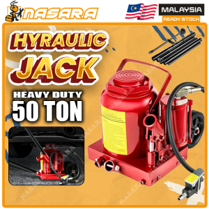Nasara 50 Ton Heavy Duty Air Hydraulic Bottle Jack With Hand Pump Lifting Stand Emergency Tool / Jek Hidraulik / 液压千斤顶