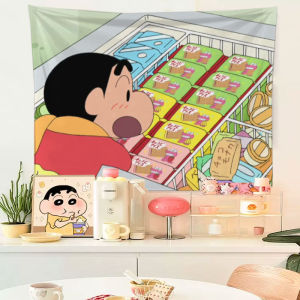 Cute Cartoon Crayon Shin-chan Wall Hanging Cloth Background Cloth Dormitory Bedroom Bedside Decorative Cloth for Concealing Imperfections Wall Hanging Cloth