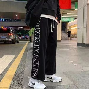 พร้อมส่งกางเกงลำลองผู้ชายเทรนด์เกาหลี กางเกงขายาวผ้าฝ้าย M-5XL