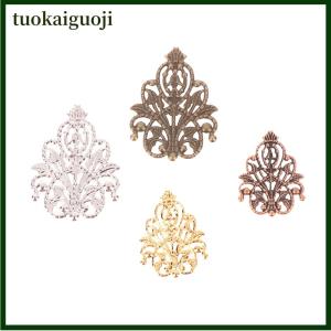 tuokaiguoji 20Pcs Bronze Copper Filigree Wraps Flower Connectors Metal Crafts Gift Decoration DIY Accessories