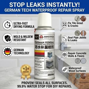 German Imported Powerful Waterproof Leak Repair Spray Quick Seal Flexible Rubber Coating Waterproof Repair Spray for Roof Wall Pipe Gutter Crack Sealing