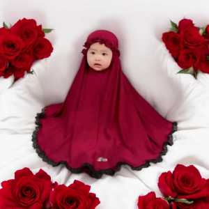 Peralatan Shalat Anak perempuan Mukena Renda Cantik Bahan Hyget jersey
