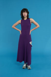 O Two-Tone Midi Dress Purple&Blue 💜 ชุดเดรส ทรงสวย โชว์ต้นขา น่ารักๆ ชุดงานแต่ง เพื่อนเจ้าสาว แย่งซีน แพงๆ