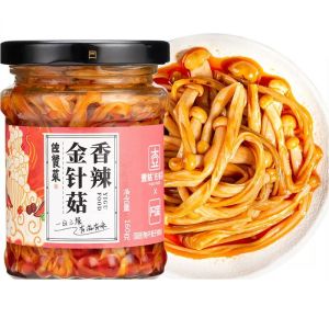Oyster Mushroom Side Dishes Spicy Enoki Mushroom 160g 壹姑阿宽即食佐餐菜 香辣金针菇下饭菜 烧椒杏鲍菇下饭酱