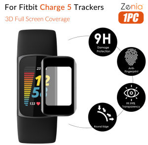 Zenia 1PC 20D Replacement Full Screen Curved Edge Full Coverage Protector Film for Fitbit Charge 5 Charge5 Trackers Smart Sport Watch HD 9H 3D Protective Glass Explosion-proof Anti Scratch Film Accessories