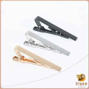 Digeo Stainless Steel Chic Necktie Tie Bar Clasp Clip Formal Occasion Tie Accessories Silver Gold Black