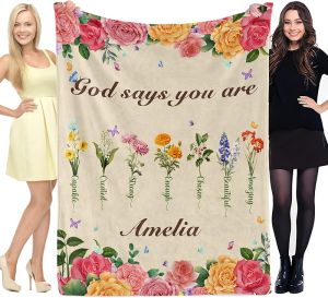 Personalized Christian Gifts for Women Teen Girls Custom Christian Blanket with Name Personalized Throw Blanket Inspirational Birthday Religious Christmas Spiritual Gifts for Women