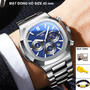 VEADONS Đồng hồ nam chính hãng dây thép không gỉ - Đồng hồ Veadons fullbox với chức năng lịch dạ quang chống nước mới nhất thời trang