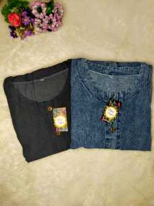 Fiona - Maxy Jeanswash Jumbo Size XXL Gamis Jeans Super Jumbo XXXL Model Terbaru