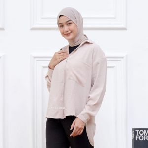 Deta Blouse Crinkle Oversize Atasan Wanita Kemeja Polos Jumbo Baju Wanita Terbaru