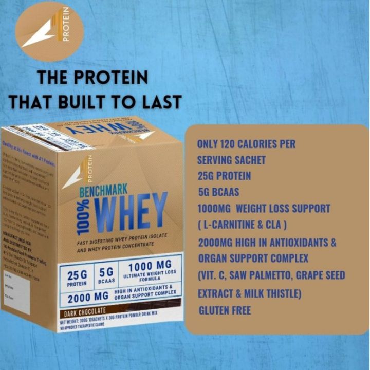 A1 Protein Benchmark Whey Protein 10sachets per box Lazada PH
