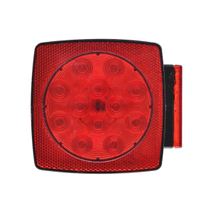 Low Power Heavy Duty Square LED Trailer Tail Light Universal Mounting Energy Saving Design Weatherproof ABS PC Material