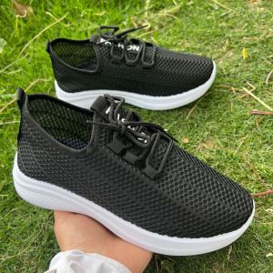 [Free Shipping] Summer Mesh Breathable Athletic Shoes Fashionable Flat-Soled Summer Sneakers Lightweight And Comfortable WomenS Shoes Soft-Soled Running Shoes
