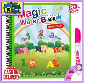 HSH COD Gratis Ongkir 3PCS Magic Water Book  Magic Water Pen  Buku Gambar Mewarnai  Buku Warna  Mainan Edukasi Anak