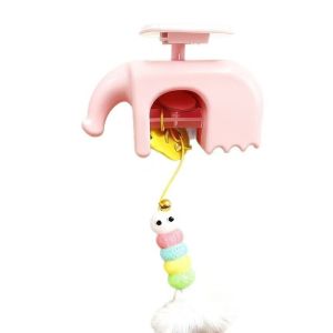 Automatic Lifting Cat Ball Toy Electric Smart Interactive Feather Teaser Stick Hanging Plush Simulation Caterpillar