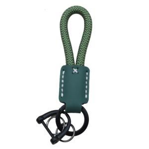 Handmade Leather and Braided Rope Key Chain Rings for Men and Women Hand Rope School Bag Pendant Backpack Accessory