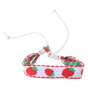 Handmade Strawberry Flower Embroidered Bracelet Bohemian Ethnic Style Braided Bracelet Friendship Wrap Bracelets