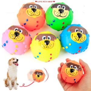Đồ chơi banh nhựa cho Chó Mèo hình mặt cún có kèn kêu vui nhộn (mẫu mới) - Love pets shop