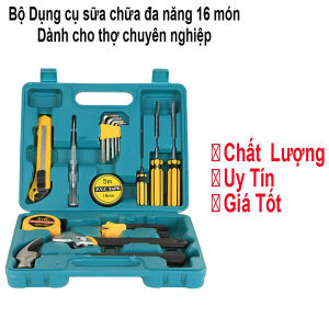 [Giá Hủy Diệt] Bộ Dụng Cụ Sửa Chữa Đa Năng 16 Món Búa Mỏ Lết Kìm Thước Tô Vít Lục Giác...