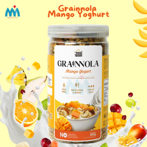 Grainnola Mango Yoghurt Timur Tengah 500 gr Granola Sereal Cemilan Sehat Almond Mete