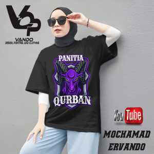 Baju Kaos Panitia Qurban Idul adha Lengan pendek Hitam Cotton Combed 30s 19