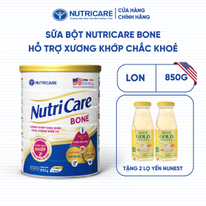 Sữa Bột Nutricare BONE Giúp Xương Khớp Chắc Khoẻ Tăng Cường Khối Cơ Sữa Giảm Đường Ít Ngọt 850G/Lon