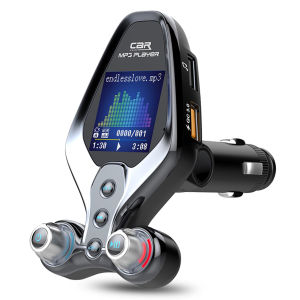 EKLEVA Wireless FM Transmiter Bluetooth 5.0 Handsfree AUX FM Radio QC3.0 USB Fast Car Charger Cars USB MP3 Player Support 128G TF music