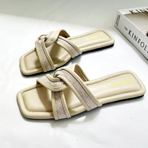 Afrishoes Salwa Flat - Sandal Flat Teplek Wanita Silang Empuk