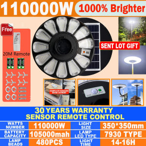 UFO Solar Light Solar Street Light 68000W Solar Light Outdoor Waterproof Motion Sensor Round Energy Saving Solar Lights Outdoor Waterproof IP67 Outdoor Garden Light Automatic Spot Light with Sense Remote Control