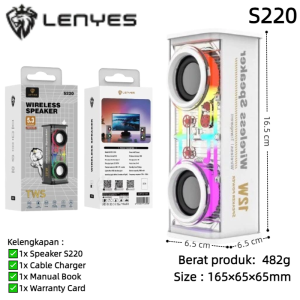 Lenyes S842 18W Bluetooth Nirkabel 5.3 Transparan Lampu LED RGB TWS Speaker Soundbar Radio FM Portabel Bar Suara Stereo Panjang Portabel untuk Komputer Laptop PC TV Gaming 3D Speaker Soundbar Subwoofer Sekitar