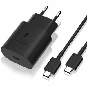 Samsung Charger Kabel USB Type-C 45W Super Fast Charging Hitam dengan Adapter Pengganti