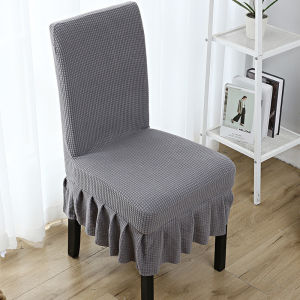 Thick Skirt Chair Cover Elastic Stretchable Universal Dining Seat Cover Antifouling Seat Cushion
