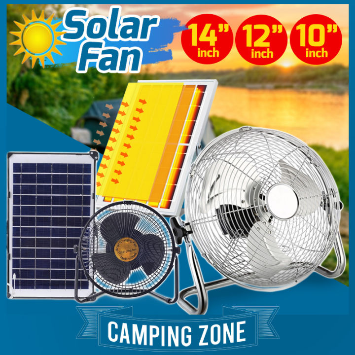 Solar fan Portable rechargeable 2200mAh high capacity battery