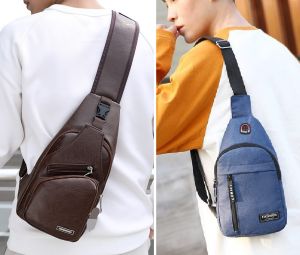 Jannah Beg Bahu Pinggang Silang Lelaki ( USB Charging Men Chest Pouch Messenger Bag Sling Tote ) 12G2
