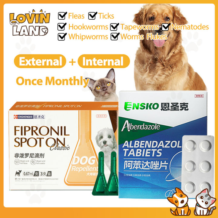 ENSHENGKE Anti Ticks and Fleas lnternal and External Deworming For Dogs ...