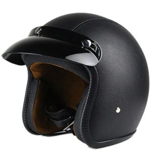 Silver Motorcycle Helmet Retro Vintage Motorbike Open Face Half Helmet Cruiser Touring Chopper Biker Cafe Racer