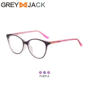 Grey Jack Frame Kacamata Bahan TR+Acetate Model Cat Eye Oval Style Wanita Bisa Minus  21023