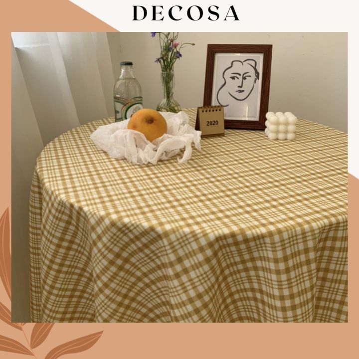 Khăn trải bàn vải caro phong cách vintage nhiều màu Decosa | Lazada.vn