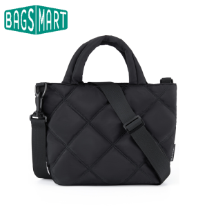 BAGSMART Puffy Mini Tote Bag Quilted Grid Shoulder Bag Small Purse Handbag Organizer Crossbody Bags for Women2026