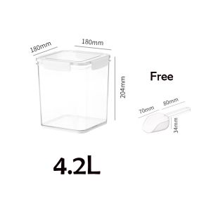 ZEEKEA 4.2/5.2/6.5L Capacity Airtight Food Storage Container Clear Pet Kitchen & Pantry Organization Food Dispensers