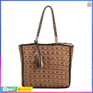 Stylish Women Crochet Handbag with Tassels Woven Design Crossbody Bag for Casual Outings