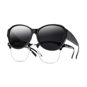 Bazlee Kính Râm Phân Cực Kính Vừa Vặn Kính Râm Ngoại Cỡ Cho Nữ Đi Qua Kính Chống Tia UV Trọng Lượng Nhẹ