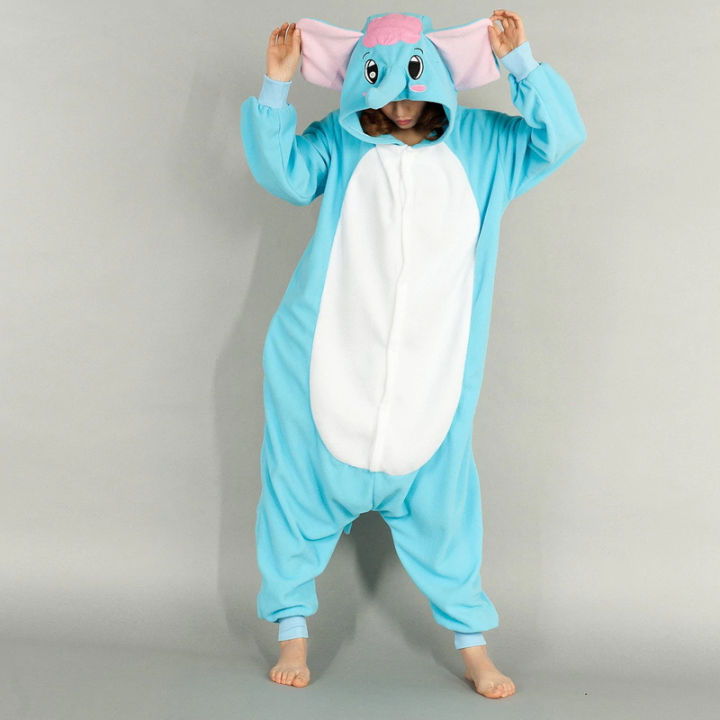 Animal Elephant Onesie for Adults Costume Cosplay Sleepwear Faux